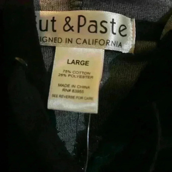 Cut & Paste Cropped Zip Jacket, Women's Size L, Black - Picture 5 of 5